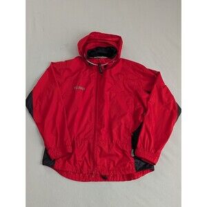 Columbia Titanium Jacket Womens M Red Black Full Zip Pockets Packable Hood Rain